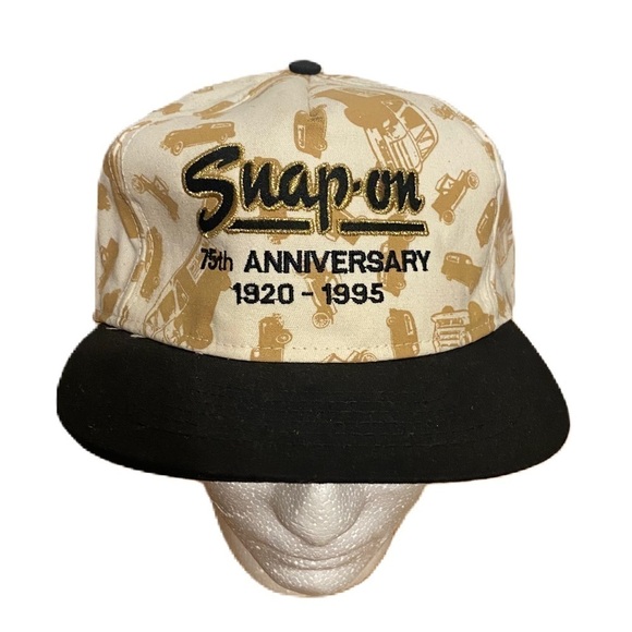 Vintage Snap On 75th Anniversary 1995 90s SnapBack Trucker Hat Racing Tools - Picture 1 of 7